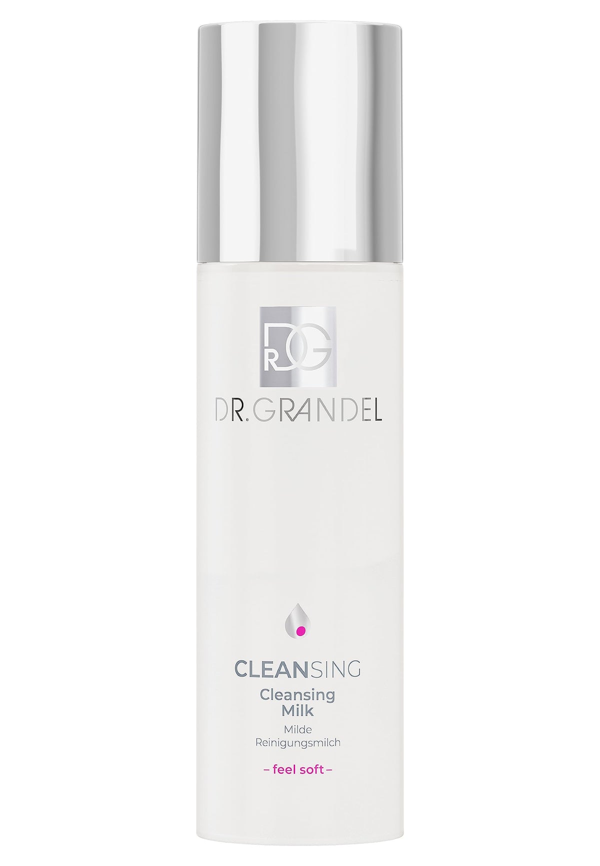 Dr. Grandel Cleansing Milk bottle close-up for a gentle daily cleanse.