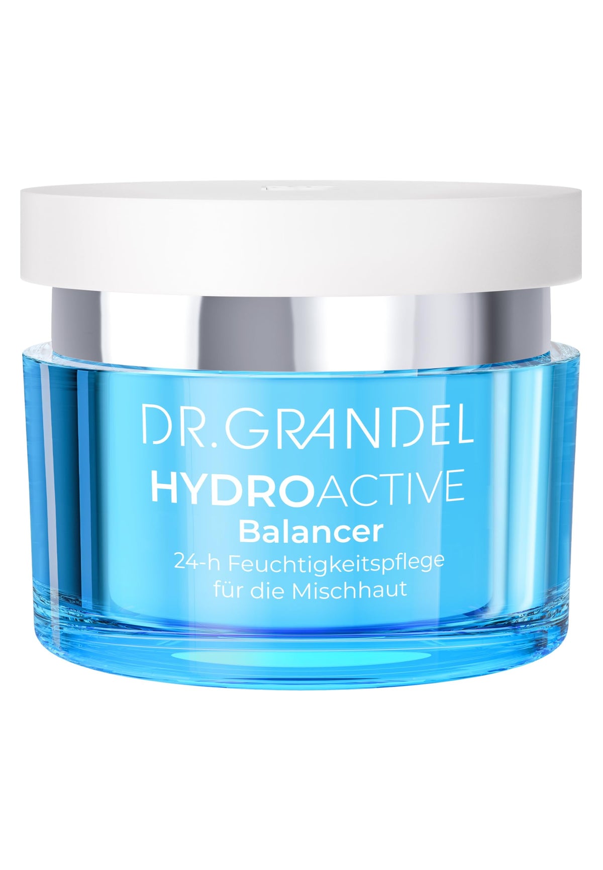 Dr. Grandel Hydro Active Balancer I face cream pump showing lightweight, lasting hydration