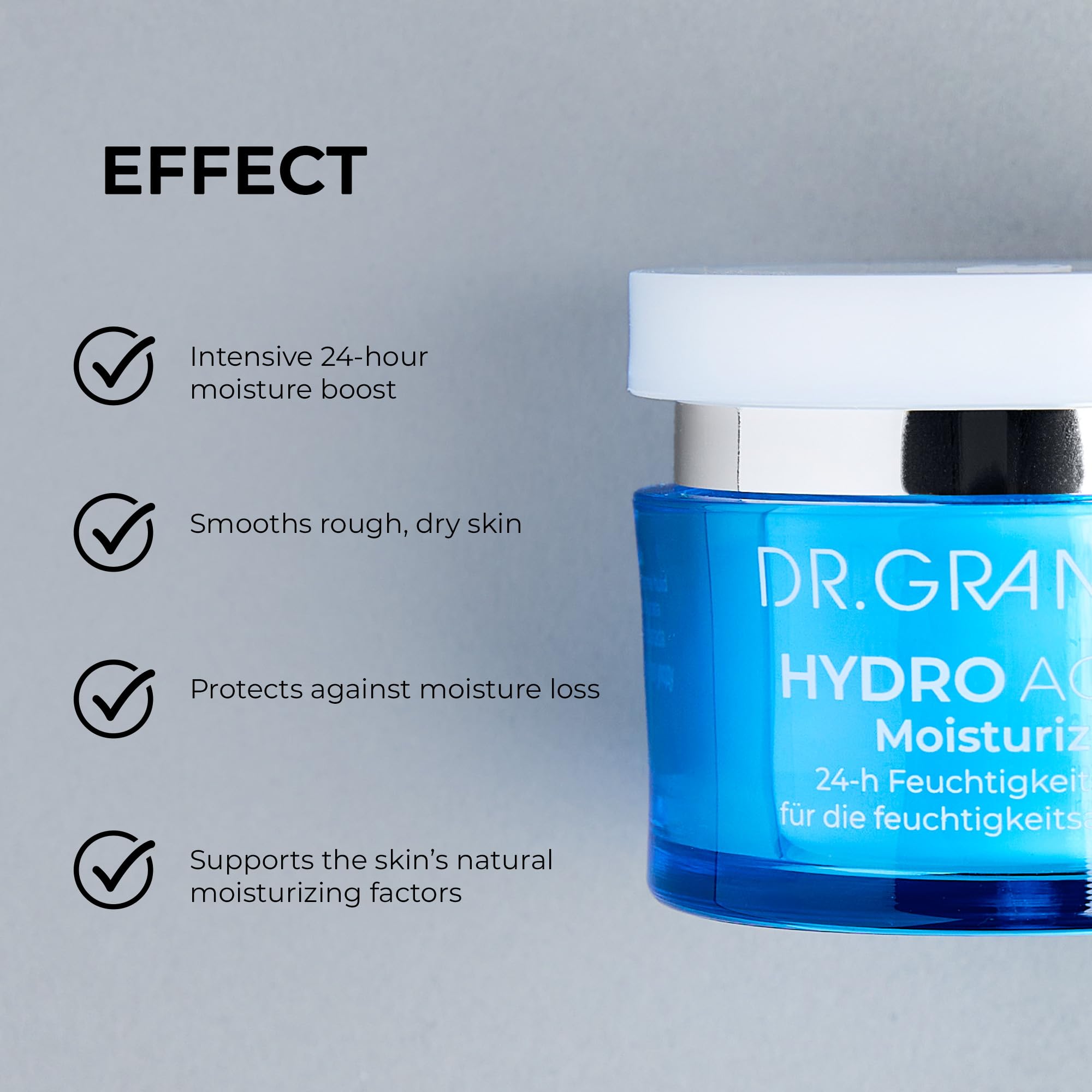 Dr. Grandel Hydro Active Moisturizer texture swatch showing light yet rich moisture