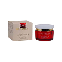 Dr. Grandel Hydro Lipid Ultra Night Cream bottle close-up for overnight skin nourishment