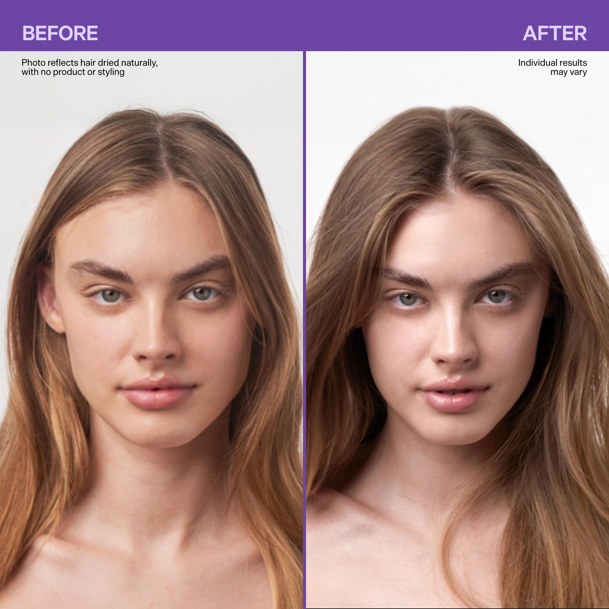Dr. Groot before and after hair volume comparison showing thicker appearance