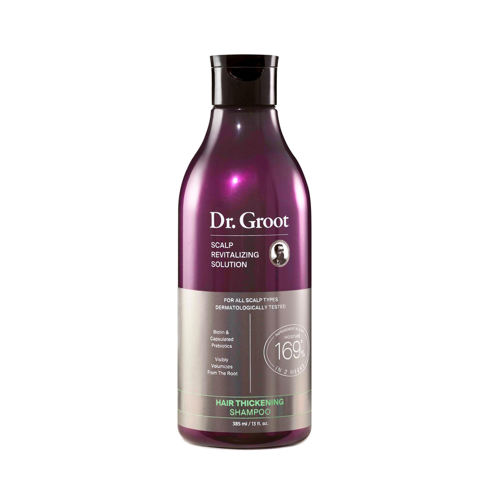 Dr. Groot front packaging showing bottle and benefits for fuller hair