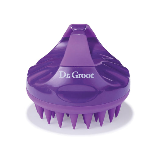Dr. Groot front view showing brush and packaging, promotes easy scalp care
