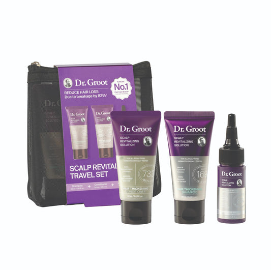 Dr. Groot front packaging showing travel set and convenience
