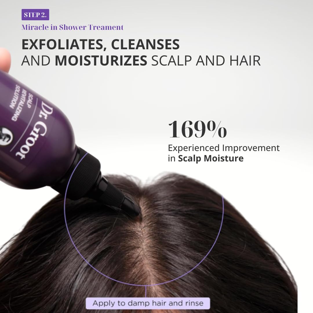 Dr. Groot three products arranged in shower illustrating complete ritual benefit