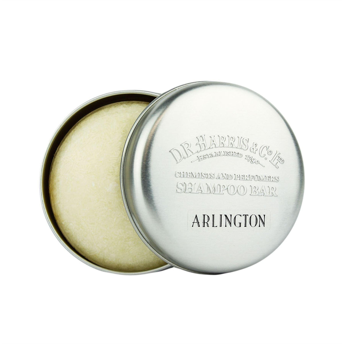 D.R. Harris Arlington Shampoo Bar for normal hair with rich lather and citrus notes.