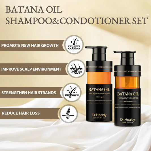 Dr Healdy Batana Oil Conditioner bottle pour for hydrating and detangling