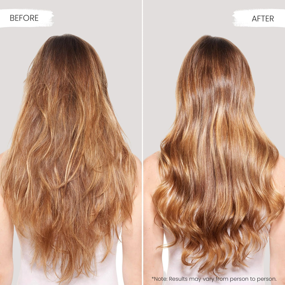 Shiny, healthy-looking hair after using the set