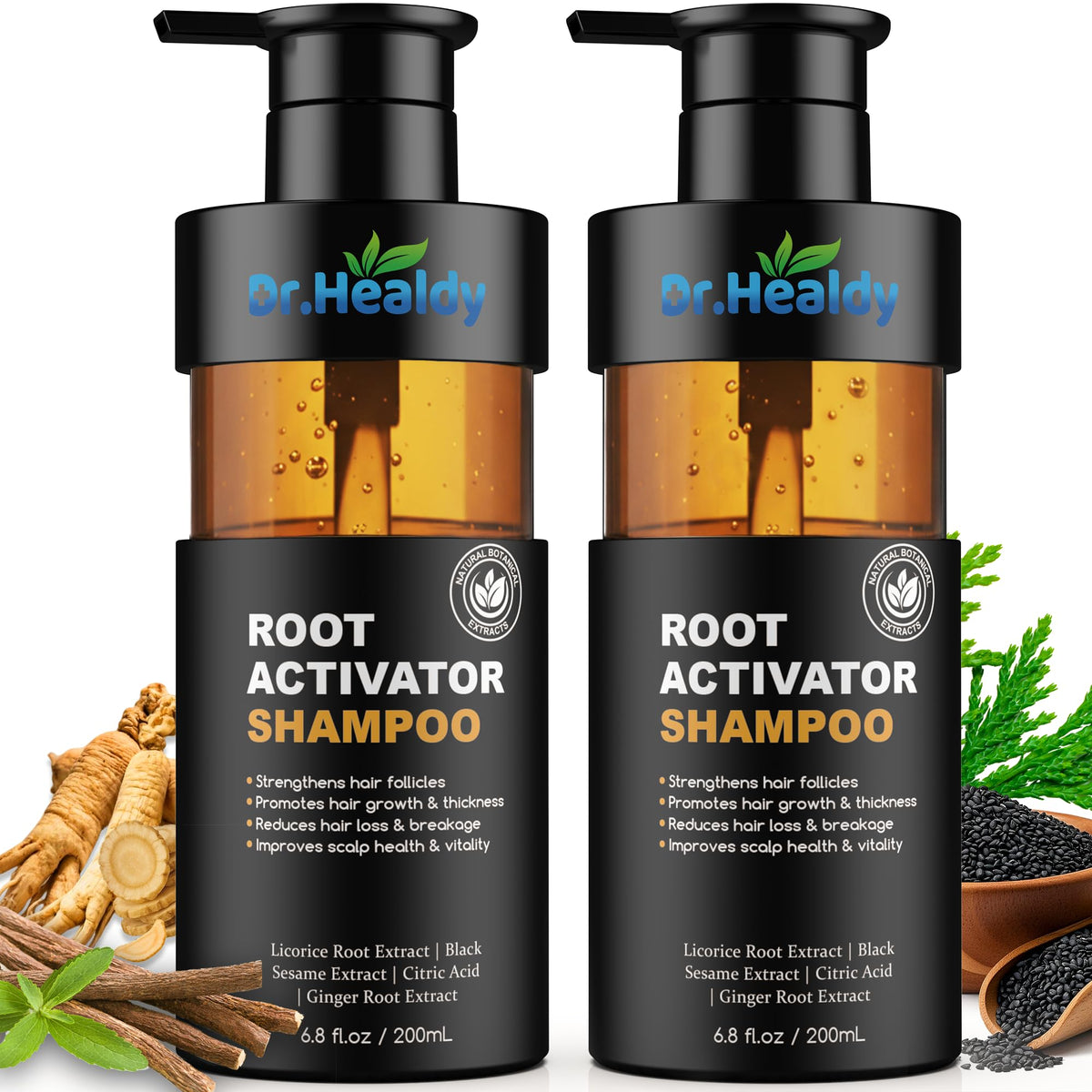 Dr Healdy Root Activator Shampoo bottle for daily fuller-looking hair