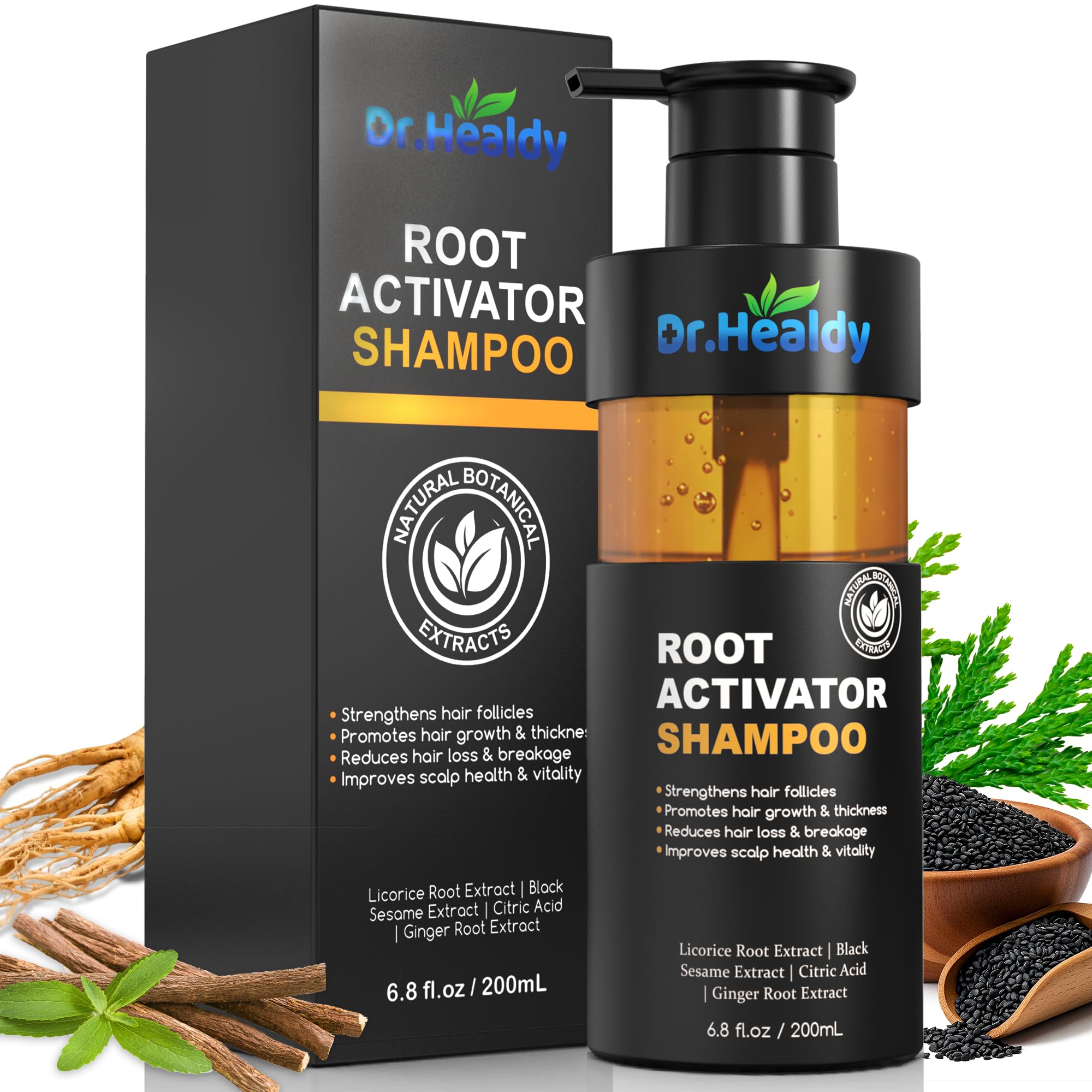 Dr. Healdy Root Activator Shampoo bottle for daily scalp cleansing