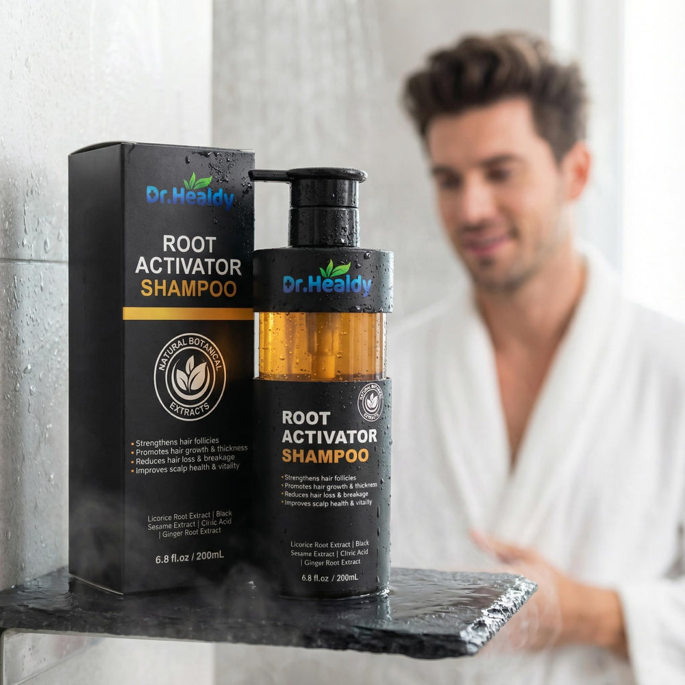 Daily-use packaging of Dr. Healdy Root Activator Shampoo