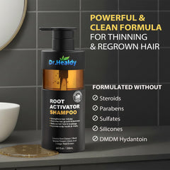 Dr Healdy Root Activator Shampoo packaging sulfate-free formula