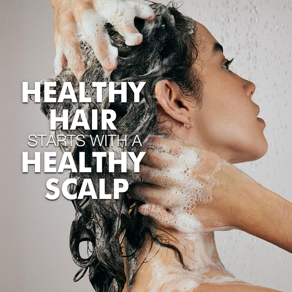 Dr Healdy shampoo and conditioner on display for balanced scalp care.