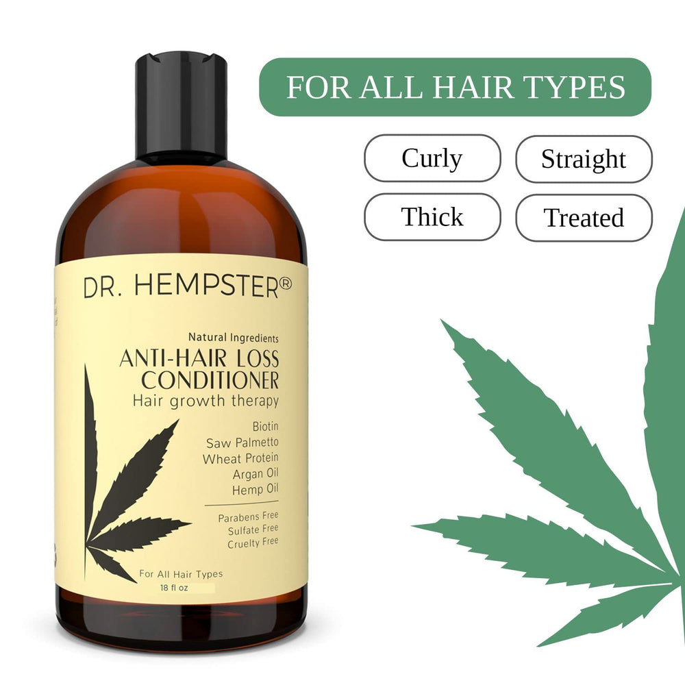DR. HEMPSTER conditioner close-up shows rich texture for easier styling