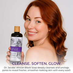 Body wash demo highlights vegan, sulfate-free formula for sensitive skin.