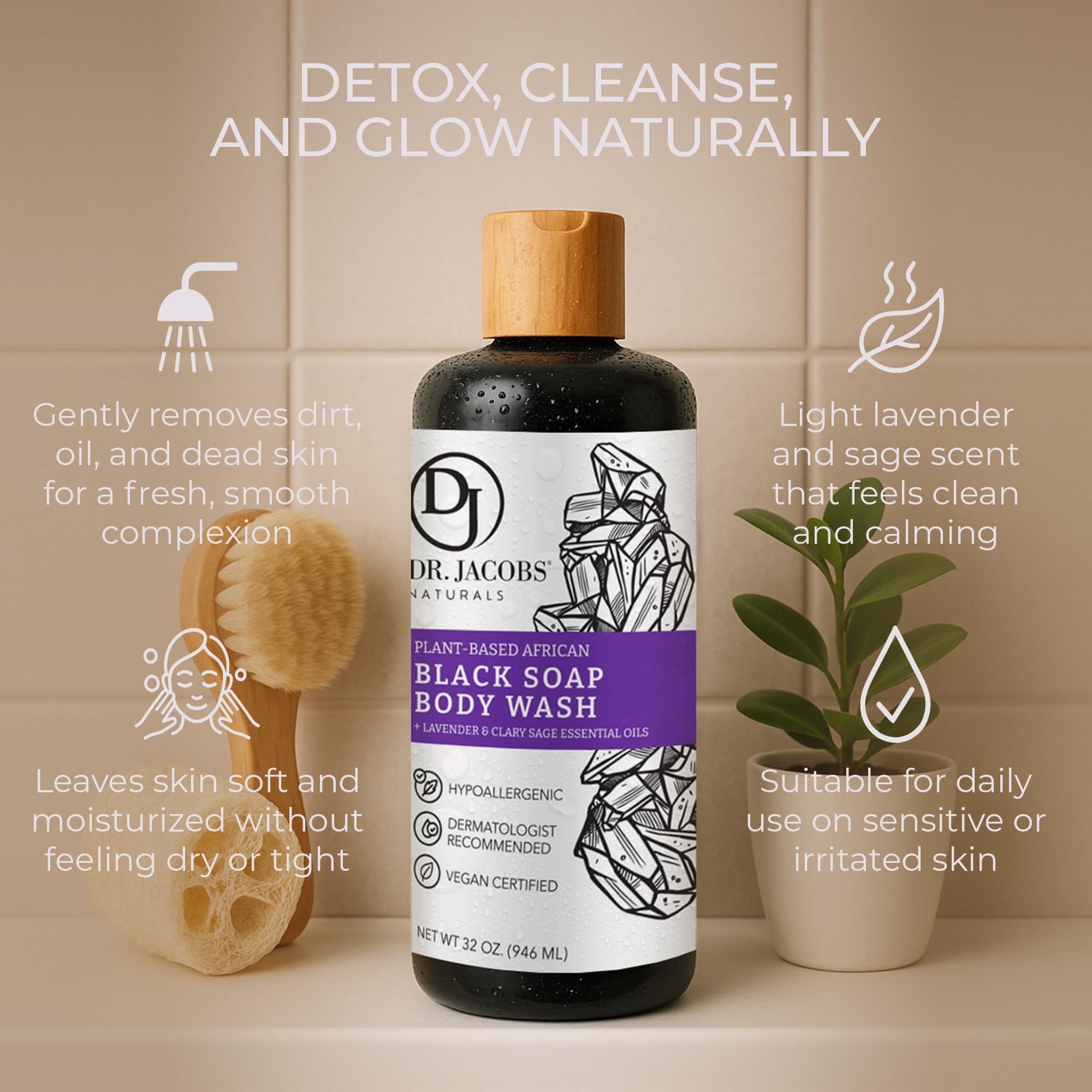 Ingredients highlight palm ash, shea butter, and aloe for gentle care.