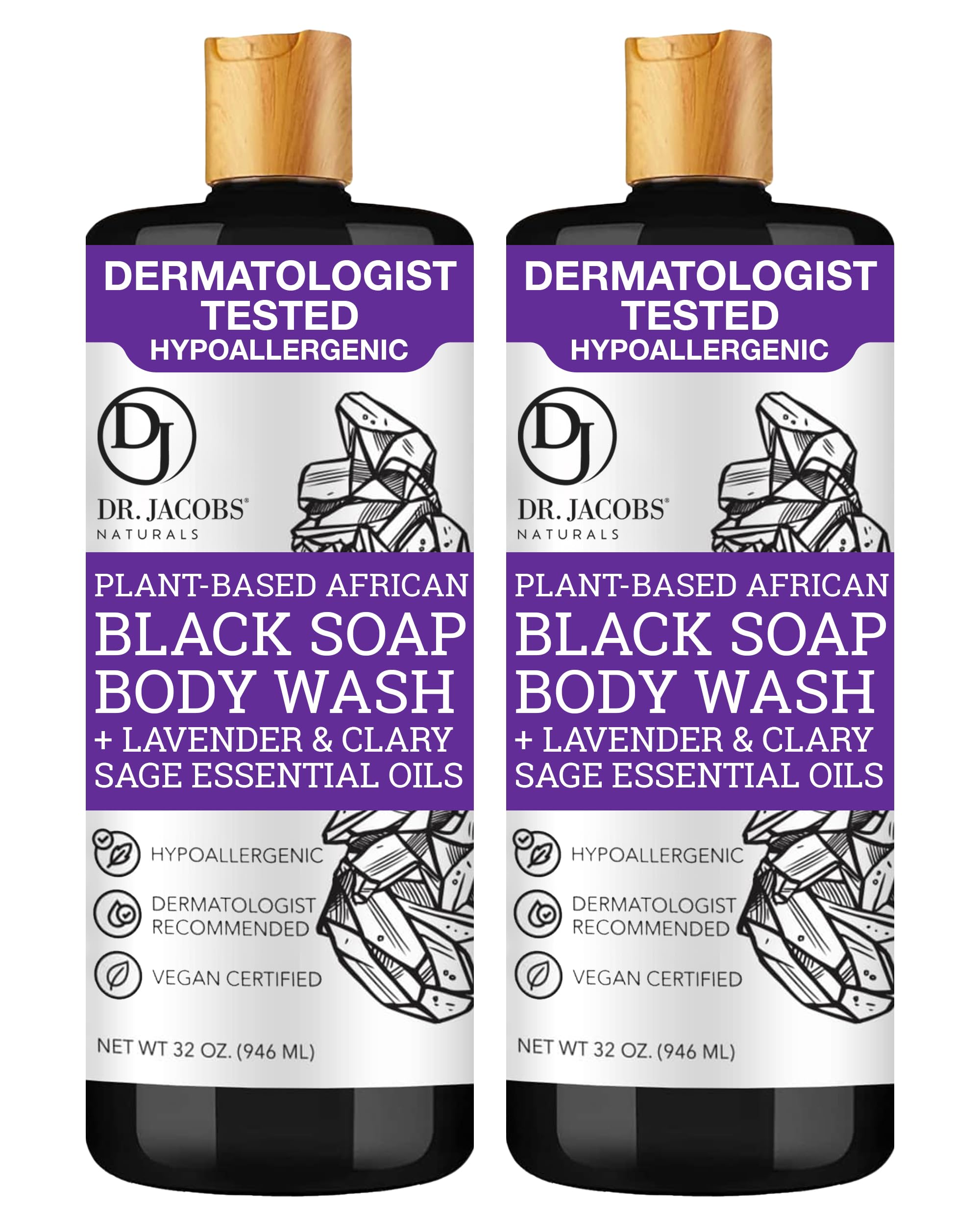 DR.JACOBS NATURALS African Black Soap lavender-sage jar for soothing cleanse.
