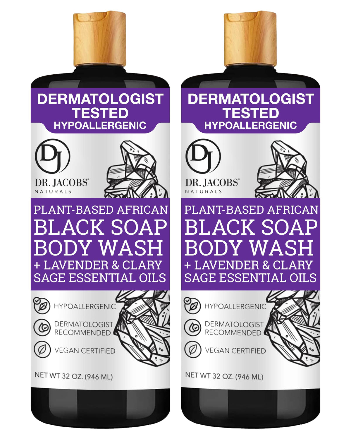 DR.JACOBS NATURALS African Black Soap lavender-sage jar for soothing cleanse.
