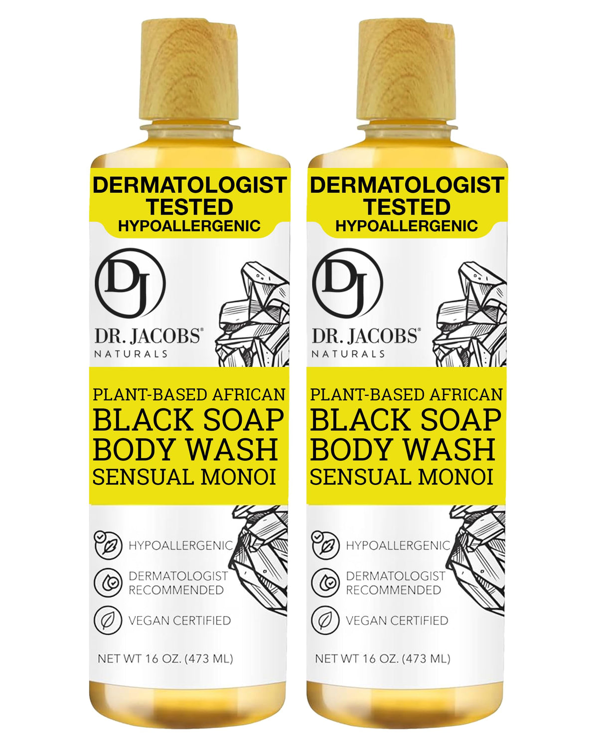 DR.JACOBS NATURALS African Black Soap bottle for daily cleansing and moisturizing.