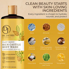 Coconut and olive oil blend in DR.JACOBS NATURALS castile formula.