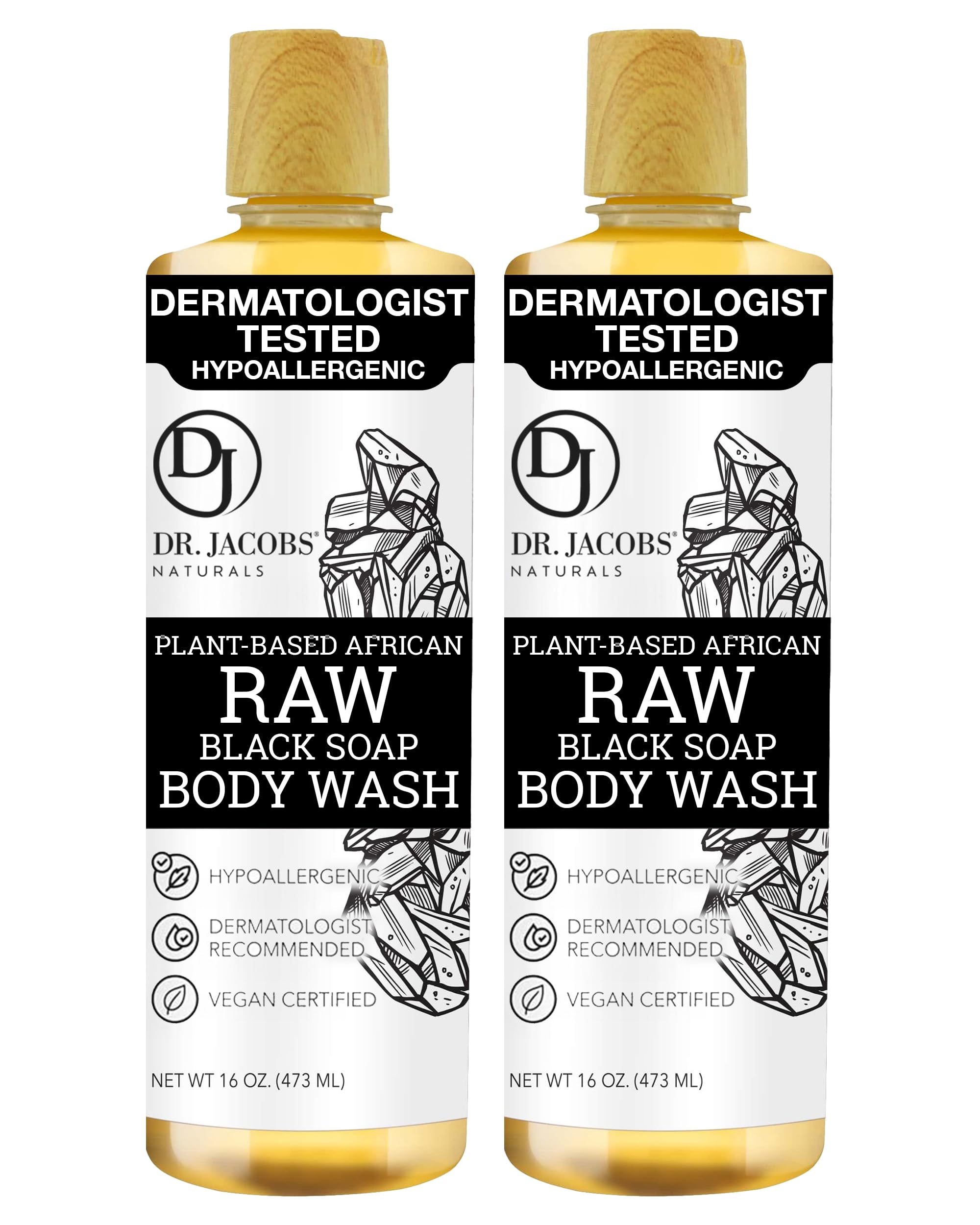 DR.JACOBS NATURALS African Black Soap bottle pour for a refreshing cleanse