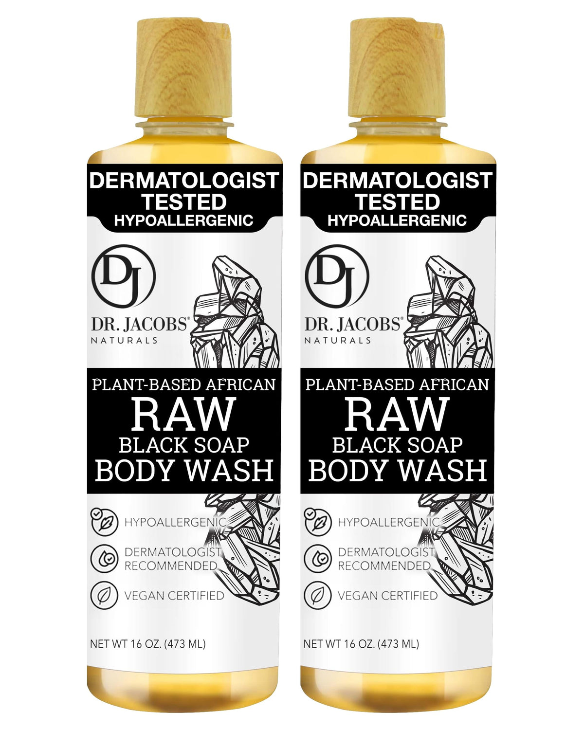 DR.JACOBS NATURALS African Black Soap bottle pour for a refreshing cleanse