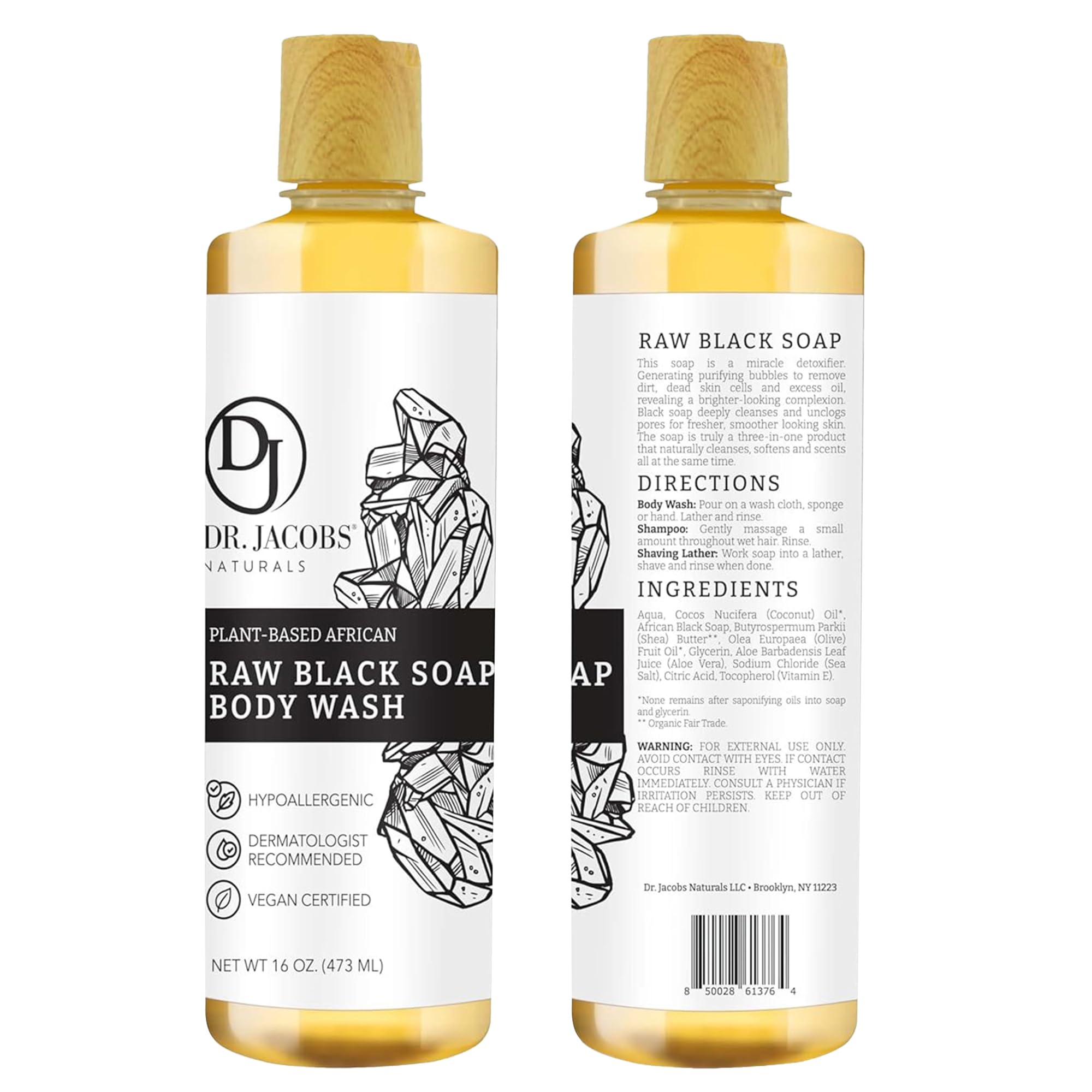 DR.JACOBS NATURALS Black Soap rich lather forms on skin during wash