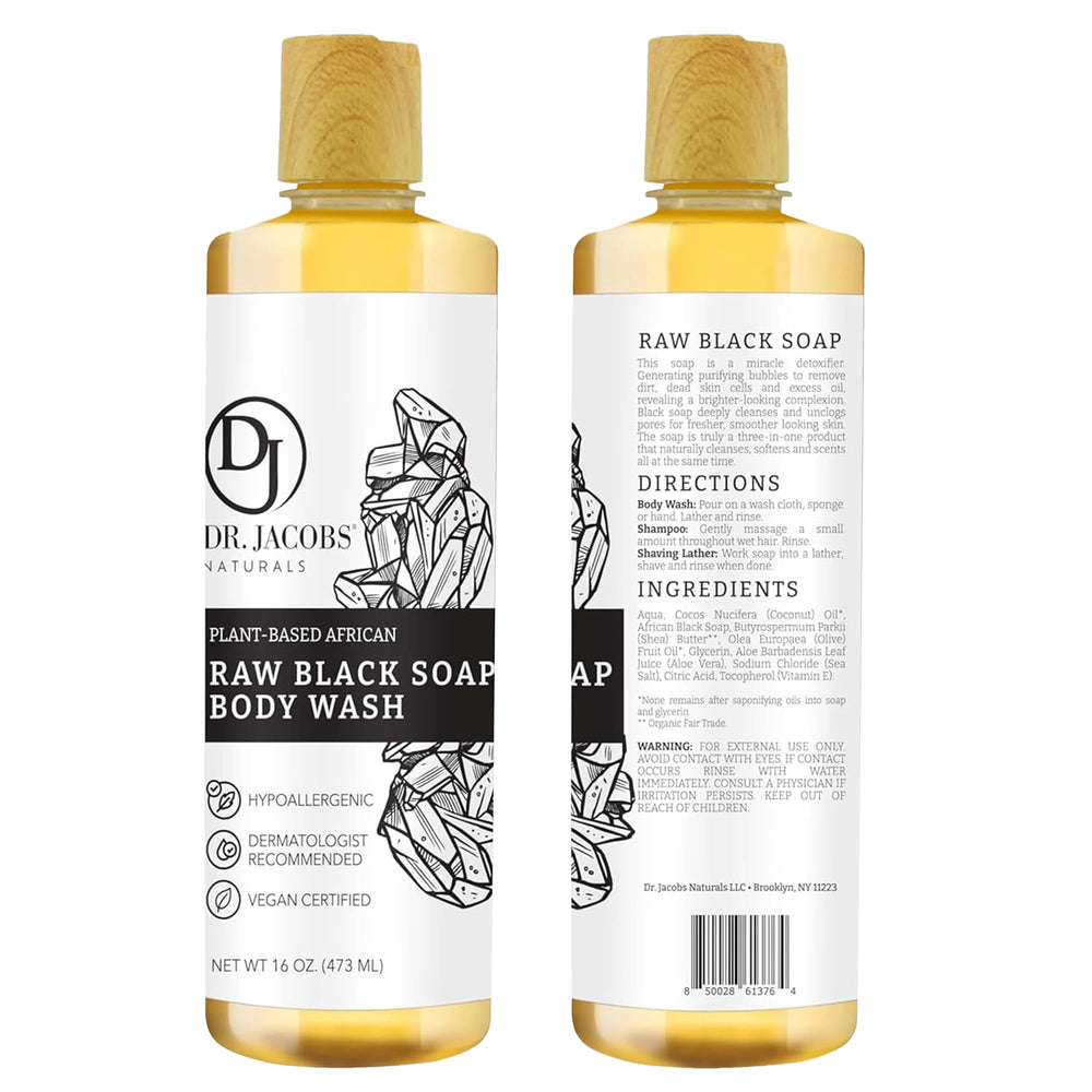 DR.JACOBS NATURALS Black Soap rich lather forms on skin during wash