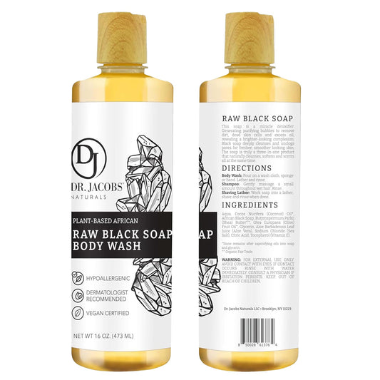 DR.JACOBS NATURALS Black Soap rich lather forms on skin during wash