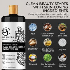 Applying DR.JACOBS NATURALS african black soap as body wash