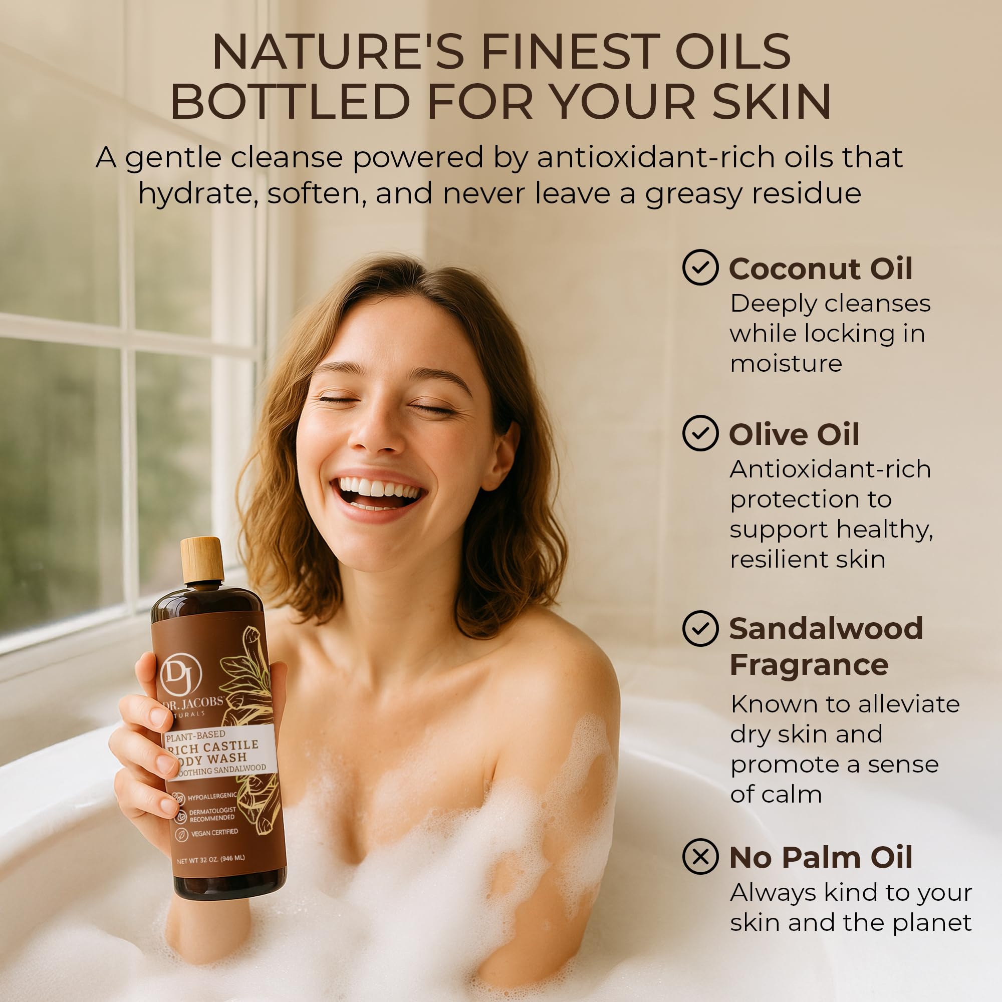 DR.JACOBS NATURALS bottle close-up highlighting natural ingredients.