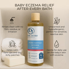 Newborn-friendly bath scene with a gentle 3-in-1 wash and shampoo