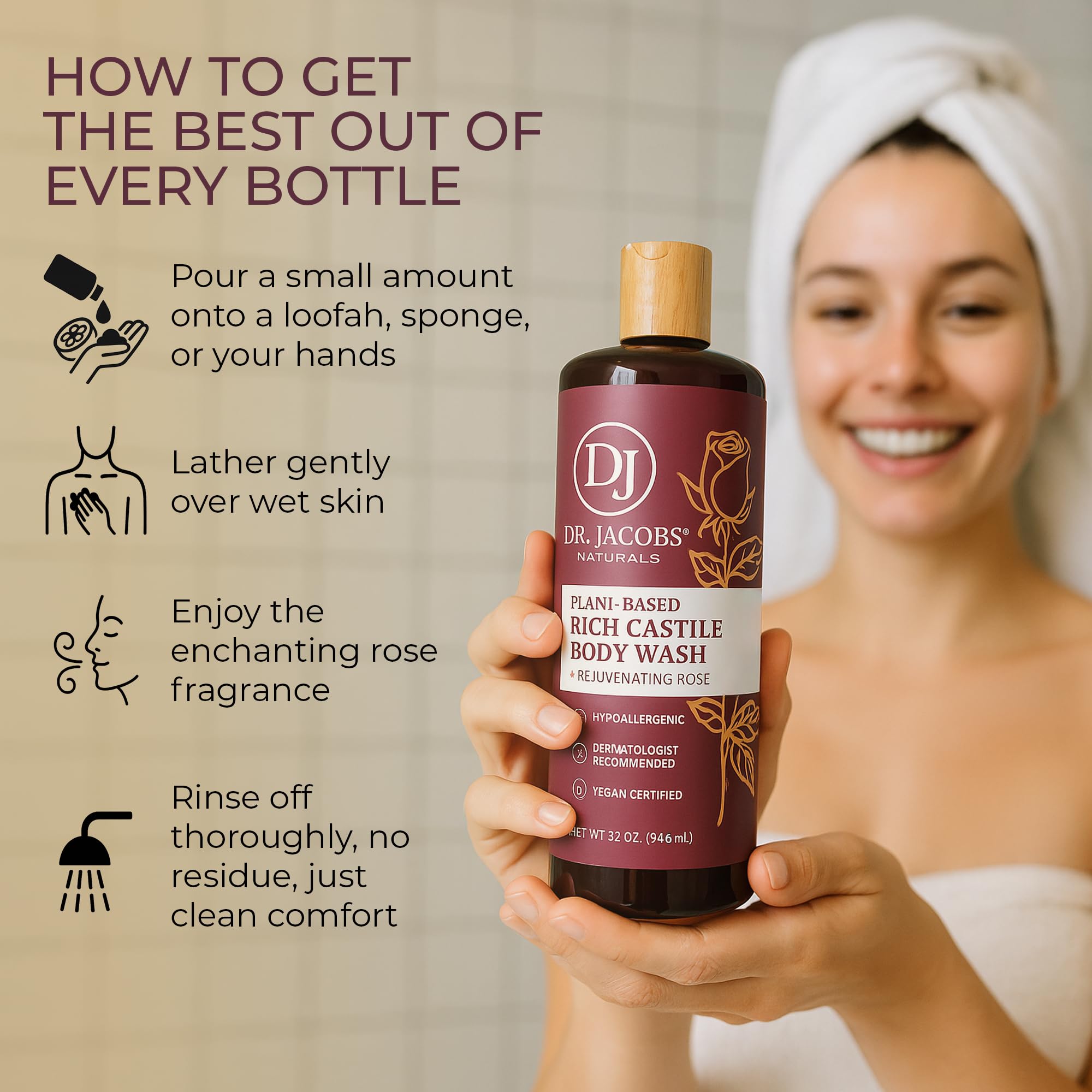 Dr. Jacobs Naturals Rose Castile Soap packaging with eco-friendly design.