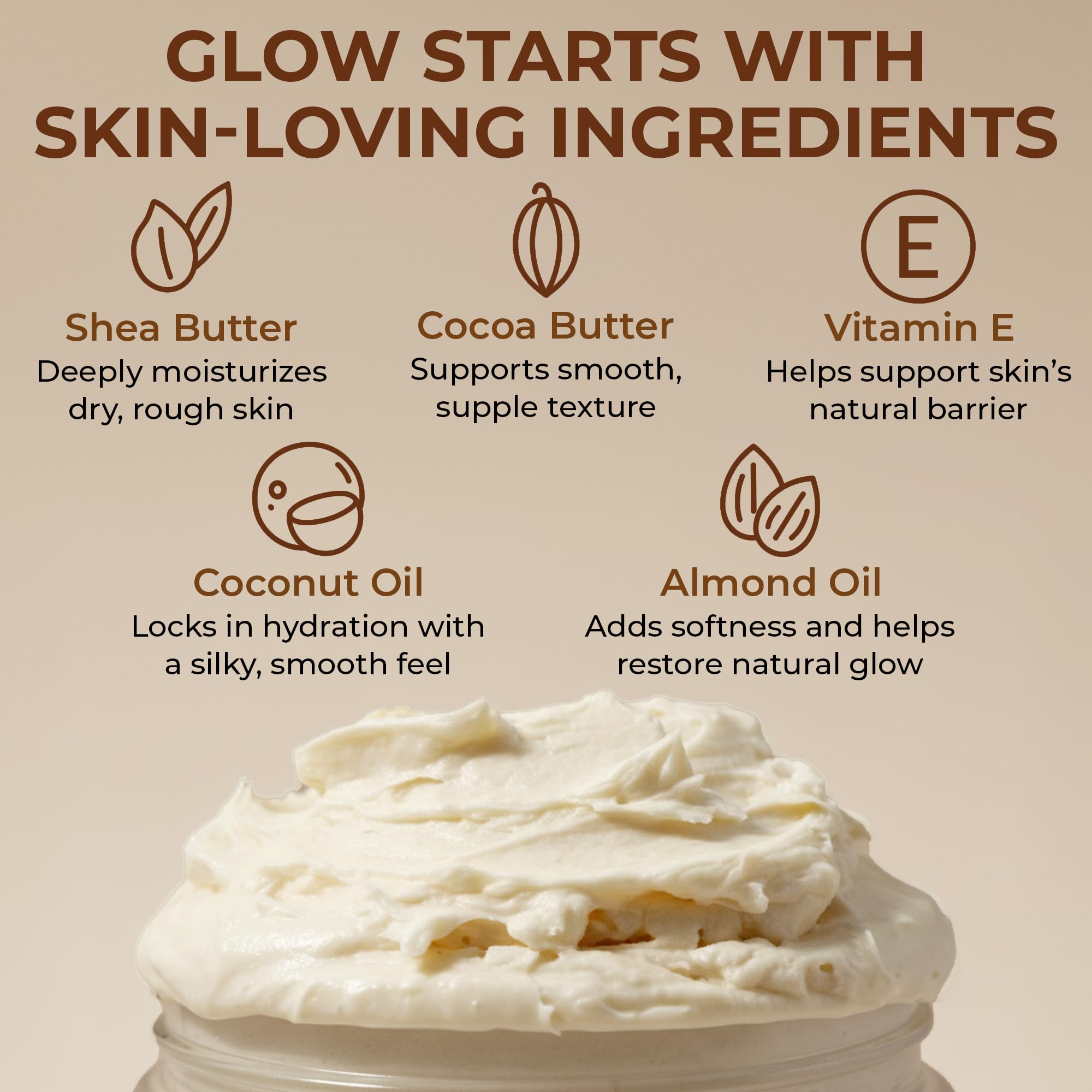 Sandalwood fragrance adds a warm, grounding touch to DR.JACOBS NATURALS Shea Soufflé Butter