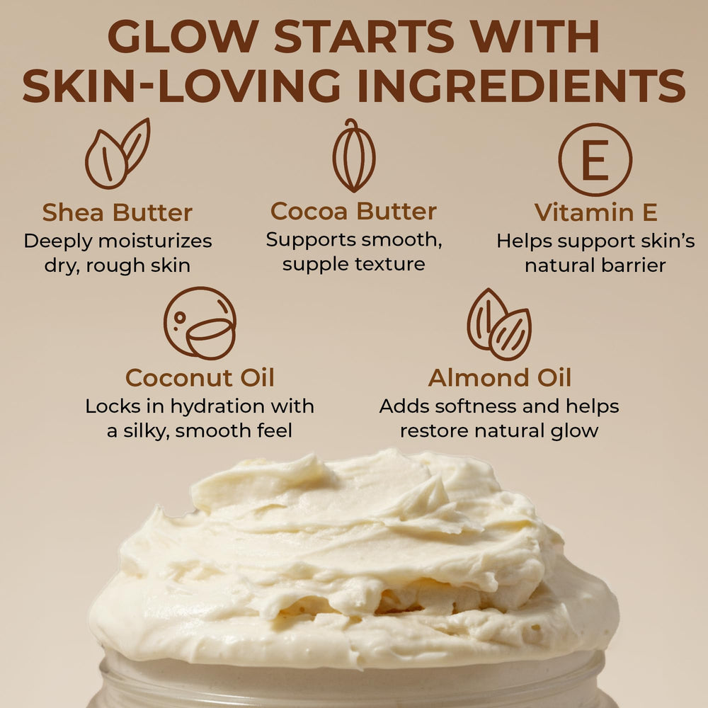 Sandalwood fragrance adds a warm, grounding touch to DR.JACOBS NATURALS Shea Soufflé Butter