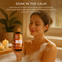 Shower scene with lathered foam emphasizing moisturizing cleanse