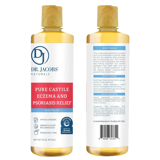 Closeup of unscented label on Dr. Jacobs Naturals soap