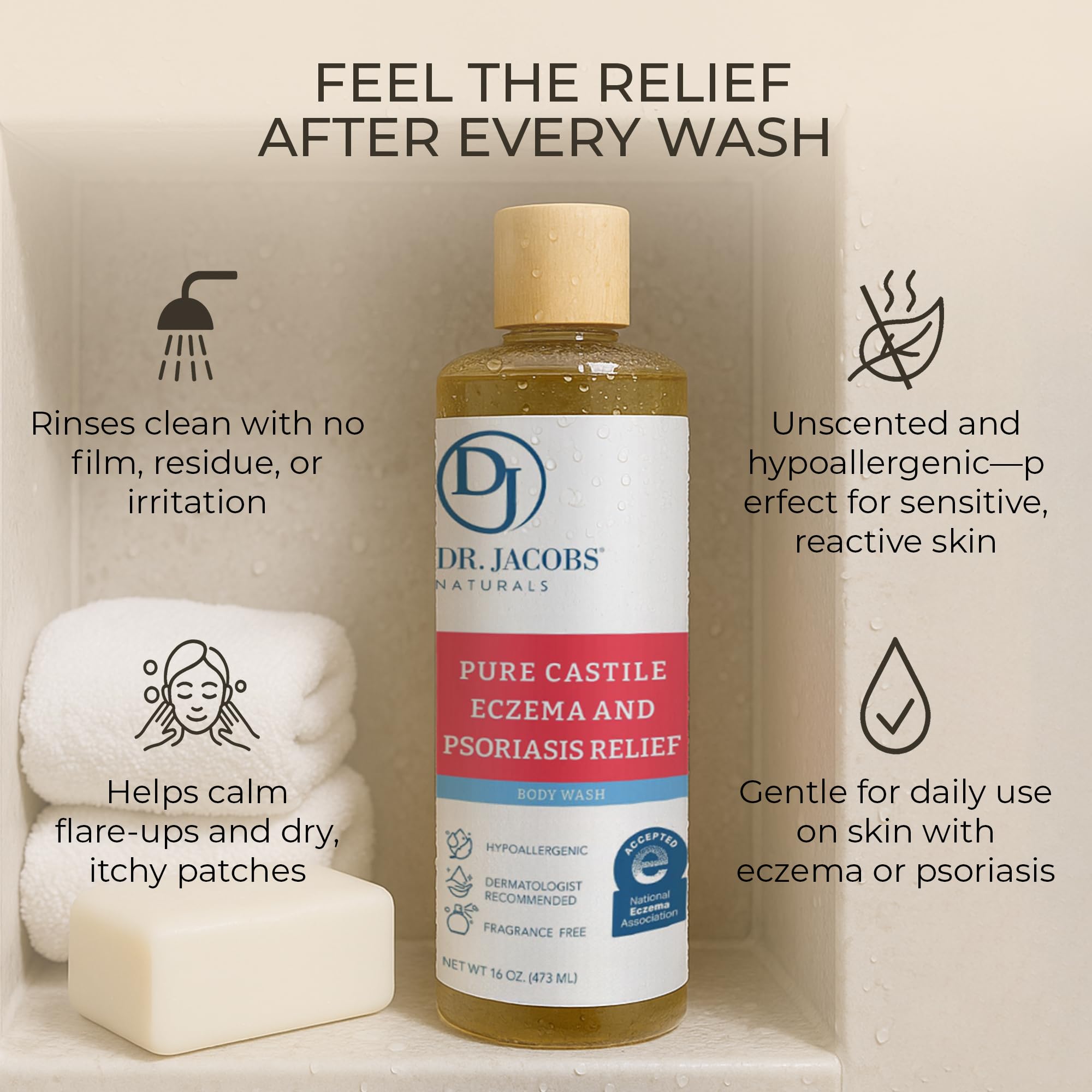 USA-made packaging of Dr. Jacobs Naturals Castile Soap