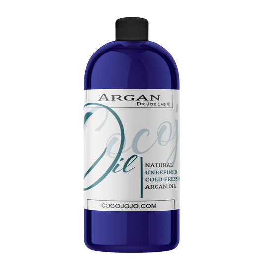 Dr Joe Lab Argan Nut Oil bottle pour shows easy hydration for skin and hair