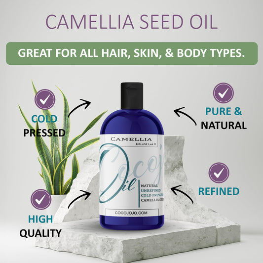 Dr Joe Lab Camellia Seed Oil texture close-up highlighting unrefined purity
