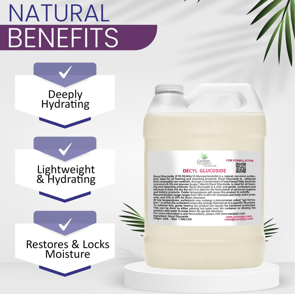 Pour spout with Cocojojo Decyl Glucoside highlights easy measurement for recipes
