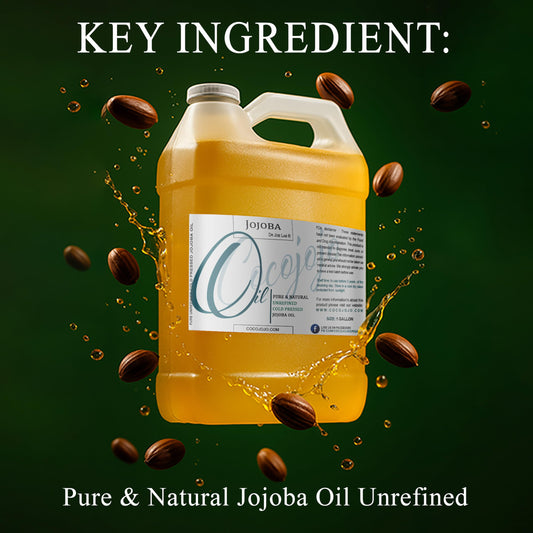 Cocojojo jojoba oil glow for hair and skin shine.