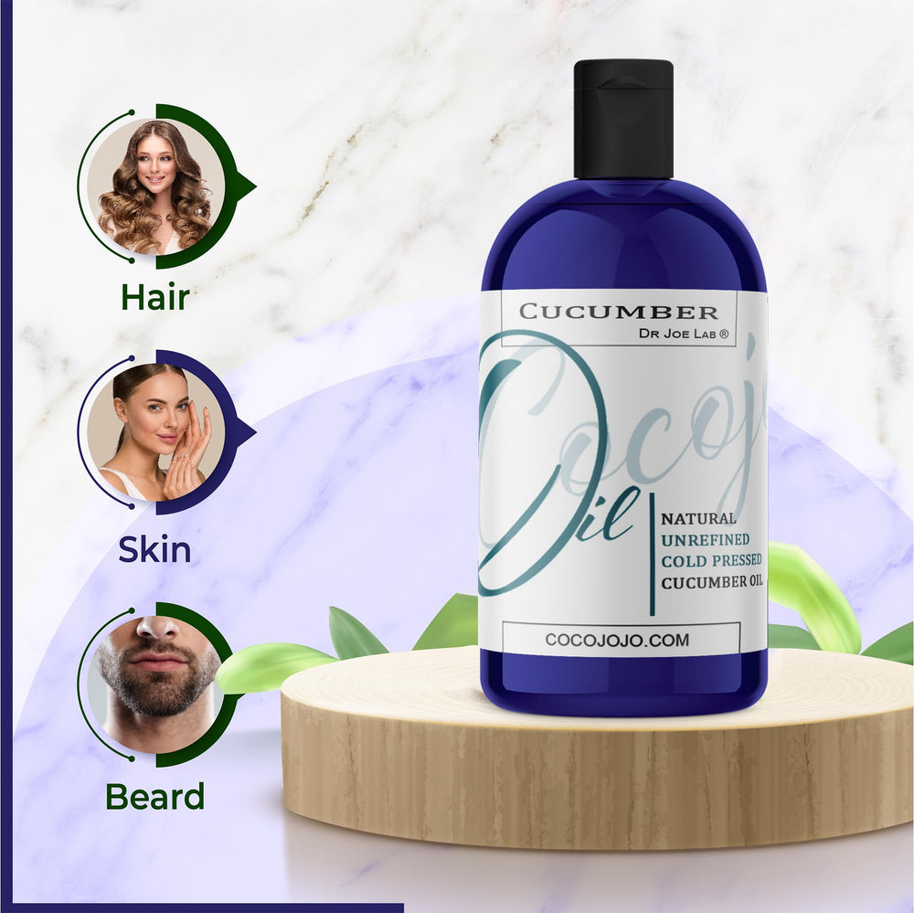 Dr Joe Lab cucumber seed oil label view emphasizing undiluted formulation.