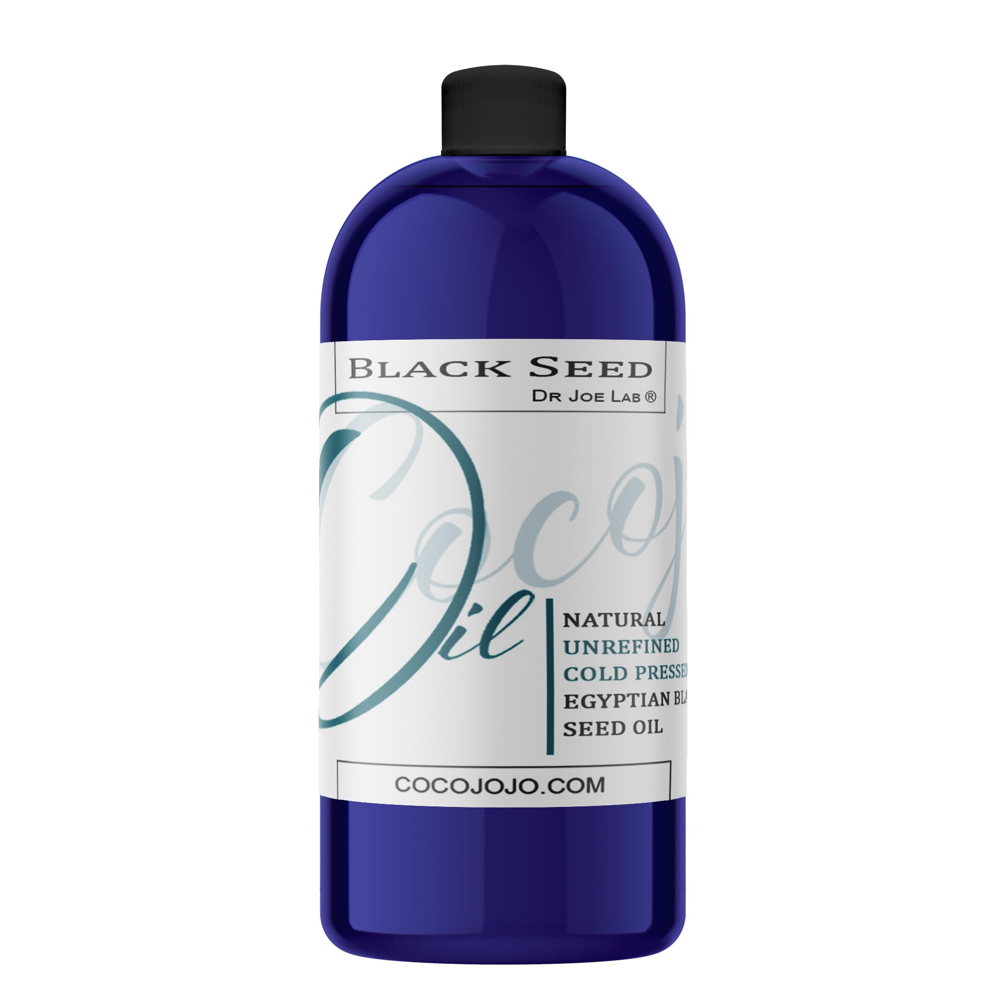 Dr Joe Lab Egyptian Black Seed Oil bottle front shows pure unrefined oil for skin and hair