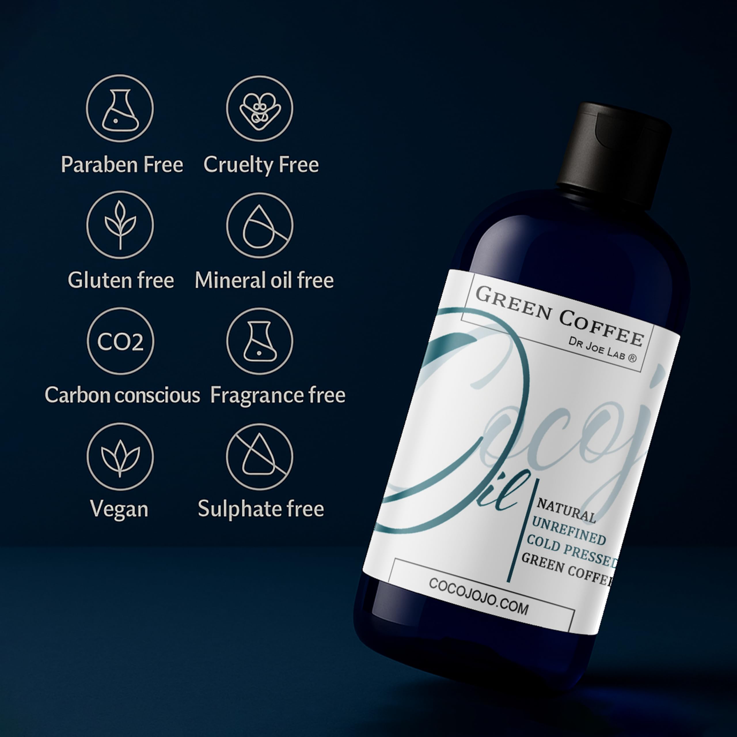 Dr Joe Lab Green Coffee Bean Oil on hair providing lightweight nourishment