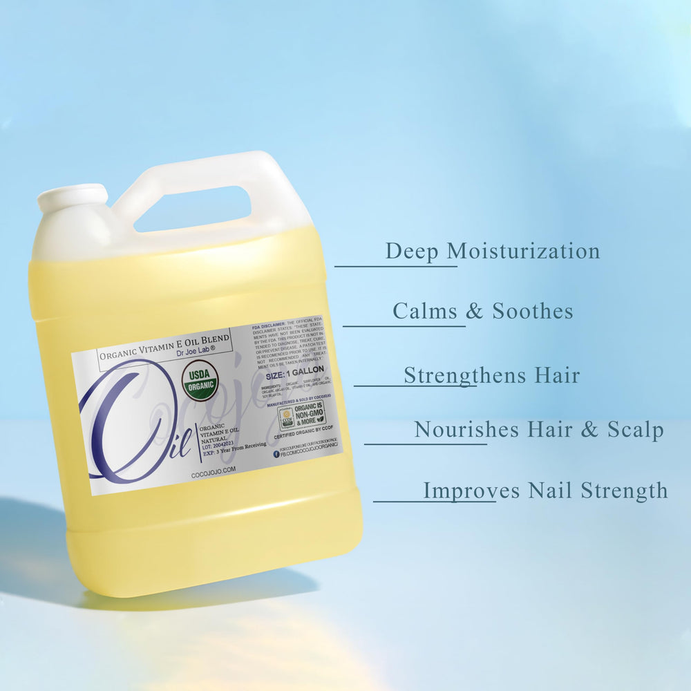Dr Joe Lab Organic Vitamin E Oil for skin moisture and softening.