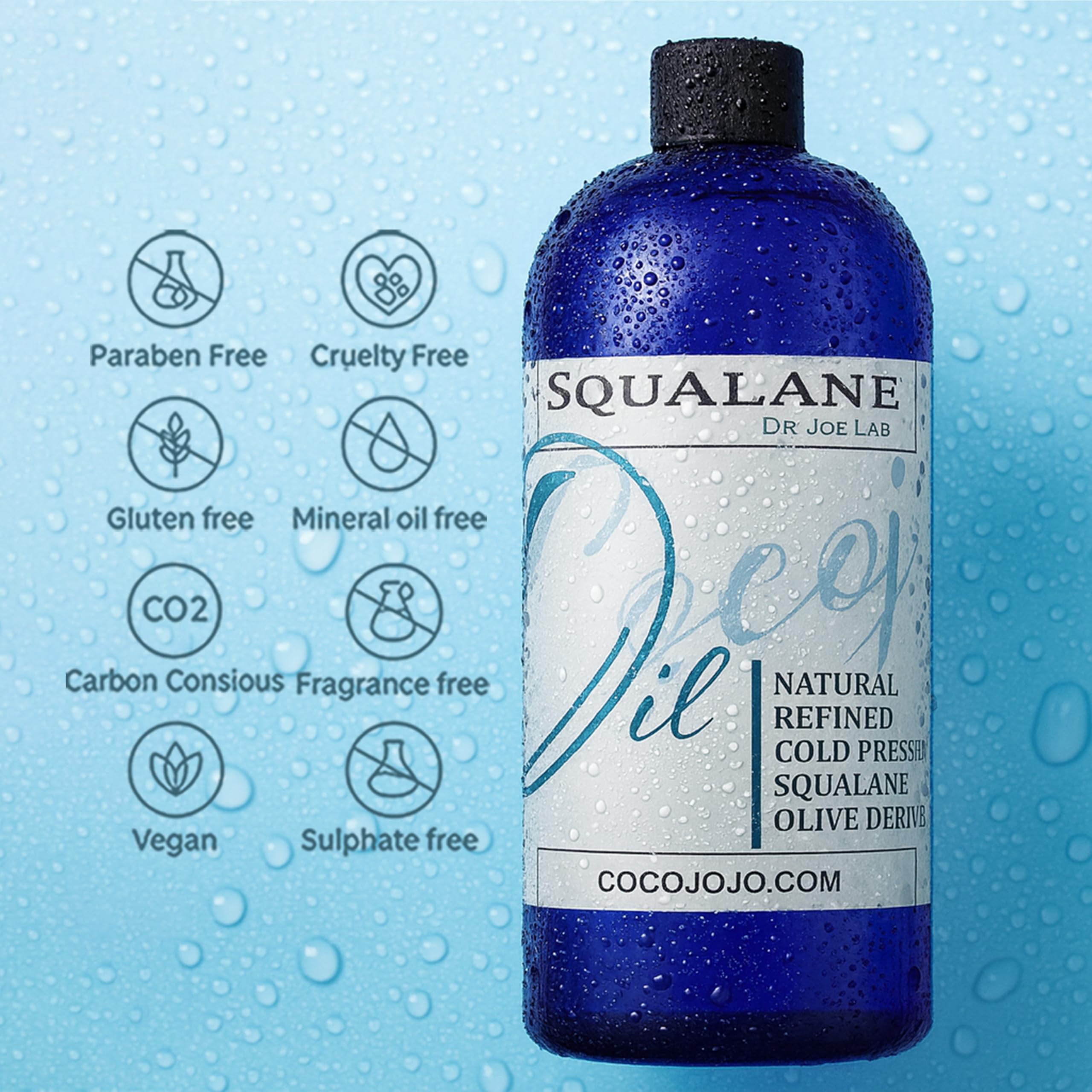 Dr Joe Lab Squalane ingredients panel highlights plant-derived vegan status