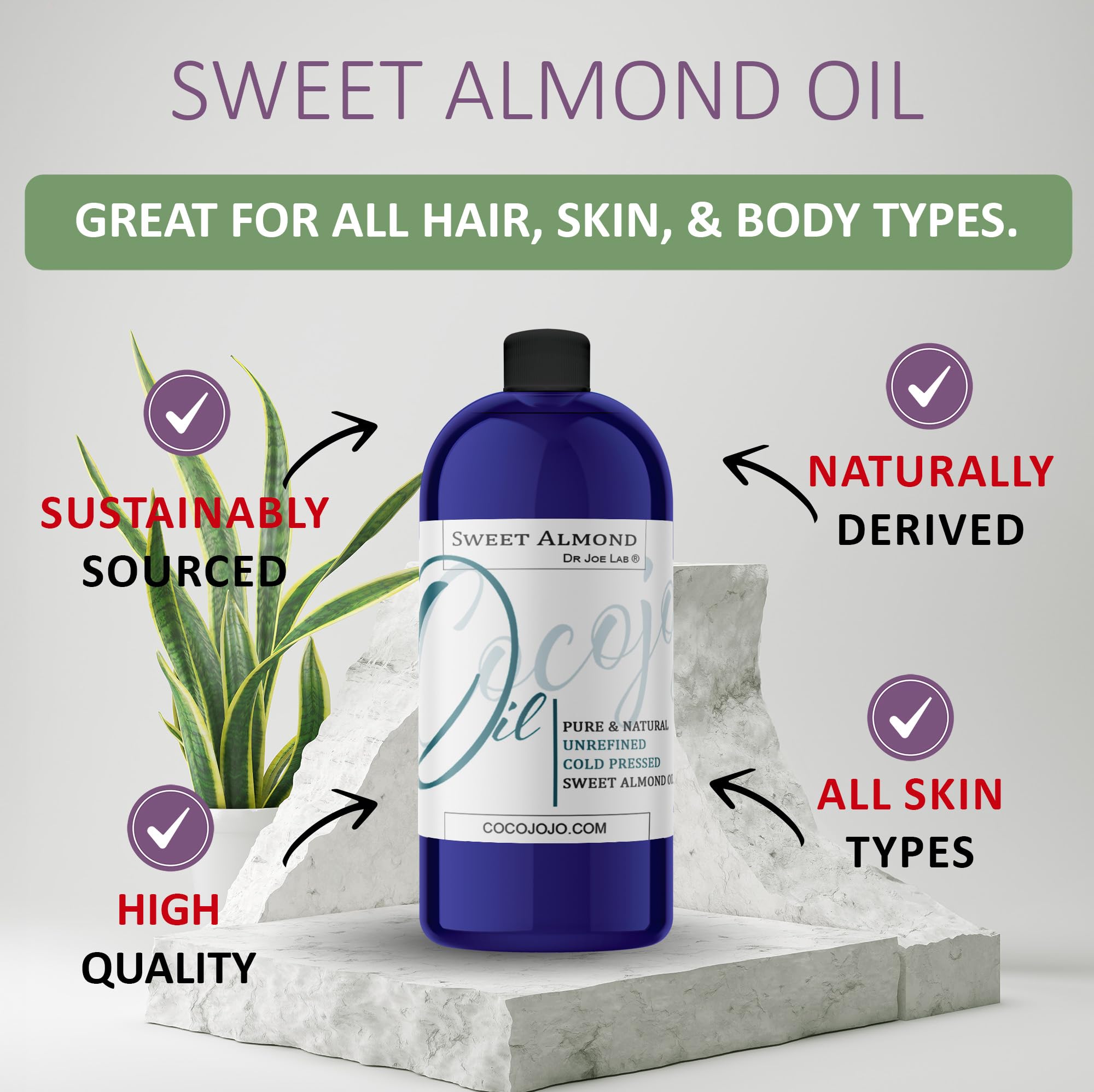 Dr Joe Lab Sweet Almond Oil nourishes skin with vitamins B, D, E