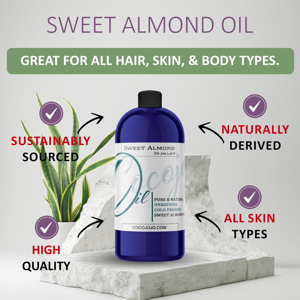 Dr Joe Lab Sweet Almond Oil nourishes skin with vitamins B, D, E