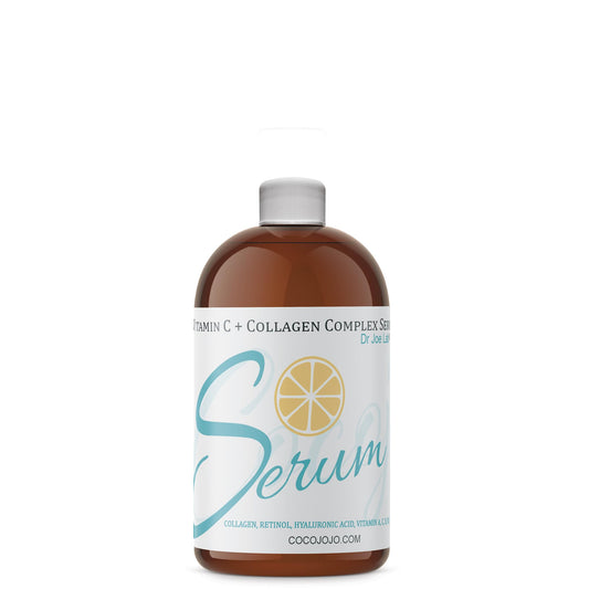 Dr Joe Lab Vitamin C Serum bottle closeup highlighting hydration and glow potential.